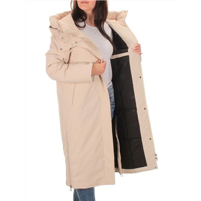 22377 BEIGE Пальто зимнее женское облегченное (150 гр. холлофайбера)