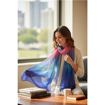 Шарф шифоновый Радуга Арт 0978/4