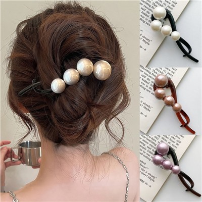 (ЕСТЬ НЕБОЛЬШИЕ ПОТЕРТОСТИ И ЦАРАПИНКИ) Заколка для волос с жемчужными шариками