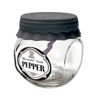 Банка стеклянная для продуктов 200мл "PEPPER" ТО66, с ложкой