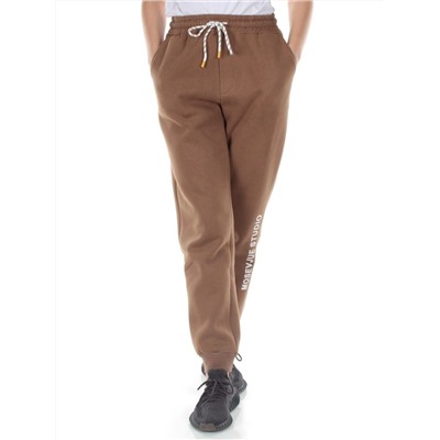 M053 BROWN Брюки спортивные утепленные женские (85% хлопок, 10% полиэстер, 5% спандекс)