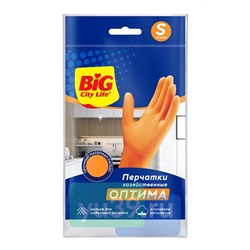 Перчатки латексные BIG City Оптима оранжевые, размер M