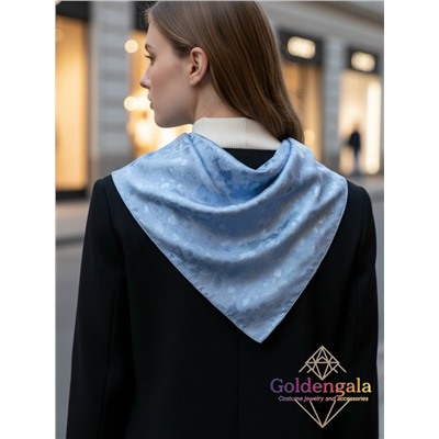 Платок однотонный из натурального шелка васильковый Арт В1051/19