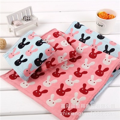 Towel, gauze children's rabbit for face washing, 20×50cm, wholesale
