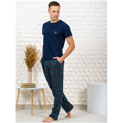 М43 Брюки клетка зелёный Свт