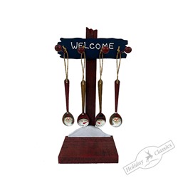 Ложка декоративная с рождественским рисунком асс. из 4-х в дисплее (металл) 4х15 см