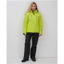 Горнолыжный костюм женский зимний салатового цвета 02393Sl