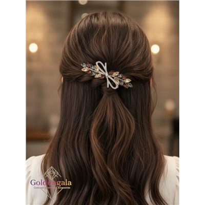 Заколка автомат для волос с кристаллами «Блеск элегантности» ЭЛЗ13/02