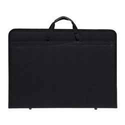 Папка для чертежей и рисунков для художников А3, 470 х 350 х 40 мм, с ручками, каркасная, текстильная, "Вдохновение" 1B31, карман, чёрная