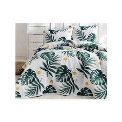 1 сп. Стеганое Покрывало Двустороннее 160x220 см. с Наволочкой 50x70 см. Monstera Yeşil