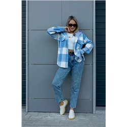 Рубашка женская в клетку с капюшоном РЖКК-01