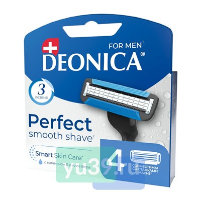 Кассеты сменные для станка DEONICA 3 FOR MEN 4шт