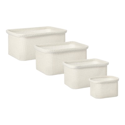 Набор из 4-х корзин для хранения Sustainable collection, молочный
