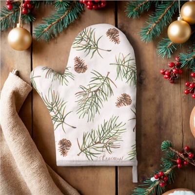 Варежка-прихватка Christmas tree, 20×28 см, саржа, 100% хлопок, ватин 250 г/м²