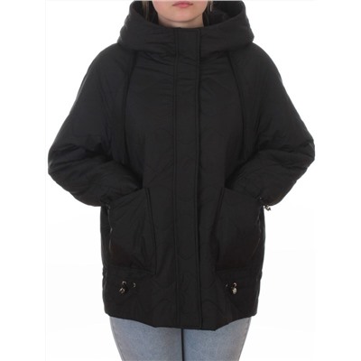 9661 BLACK Куртка демисезонная женская (100 гр. холлофайбер)