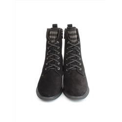 04-M3-H238 BLACK Ботинки зимние женские (натуральная замша, натуральный мех)