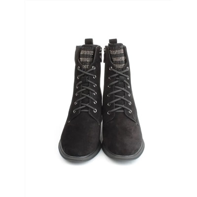 04-M3-H238 BLACK Ботинки зимние женские (натуральная замша, натуральный мех)