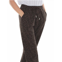 9001 LEOPARD/BLACK Брюки спортивные женские (95% хлопок, 5% спандекс)