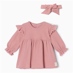 Платье и повязка Крошка, Я BASIC LINE, рост 62-68 см, розовый