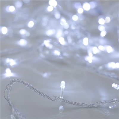 УЦЕНКА Гирлянда «Нить», 20 м, IP20, 200 LED, 220 В, 8 режимов, прозрачная нить, свечение белое