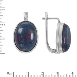 Серьги 'Офелия' с кианитом и включениями рубина ИАСК31112Х16КТN6