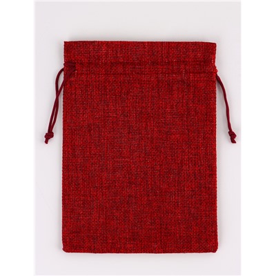 Холщовый мешочек для украшений, подарков и трав, текстиль «Эко», красный, 13×18 см