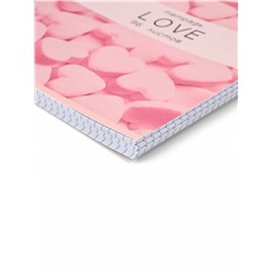 Тетрадь в клетку, 96 л., А5, на спирали, блок №1, LOVE