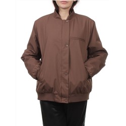 H24-608 BROWN Куртка бомбер демисезонная женская (100 гр. синтепон)