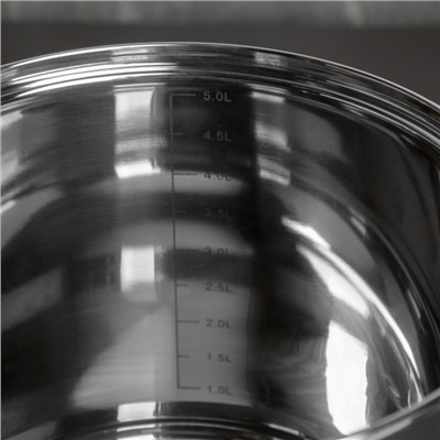 Кастрюля Magistro Grande, 5.5 л, с крышкой, капсульное дно, индукция, нержавеющая сталь