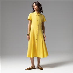 Платье-рубашка многослойное, Стильное самообладание (желтое, 2 в 1)