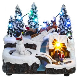 GAEM Фигурка декоративная "Рождество" (4 мелодии, подсвет, движ, 3xAA н/п, +USB), L19 W14,5 H17 см