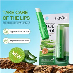 Бальзам для губ с экстрактом алоэ вера SADOER Aloe Vera Lip Balm, 2.7 гр