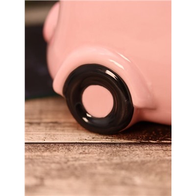 Копилка керамическая «Pig car», pink (20,3х11,1х11,1 см)