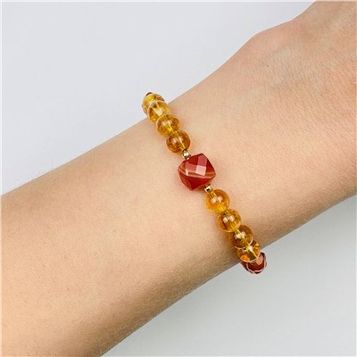Радуга Самоцветов Браслет из Сердолика и Цитрина