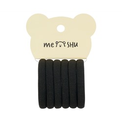 Резинки для волос MESHU "Essence", черные, 6шт., европодвес