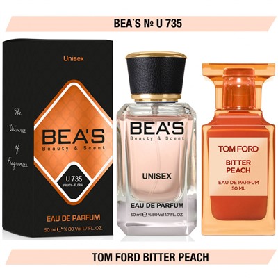 Beas U735 Tom Ford Bitter Peach edp 50 ml, Парфюм унисекс Beas U735 создан по мотивам аромата Tom Ford Bitter Peach