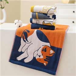 Zhiyang Naughty Cat Creative Gauze Children's Towel Baby Facial Towel Full Moon Banquet Children's Turks Wholesale