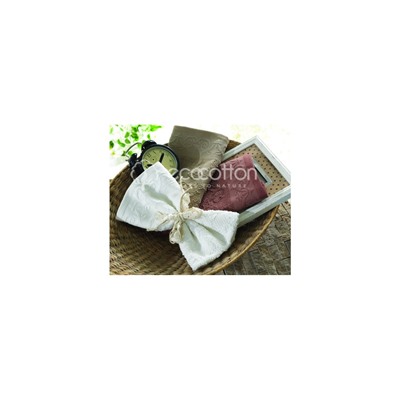 Махровые Полотенца с Вышивкой 30x50 см 3 шт/уп İsabella Kahve - EcoCotton