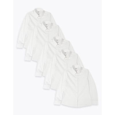 5pk Girls' Regular Fit Easy to Iron Shirts (2-18 Yrs)