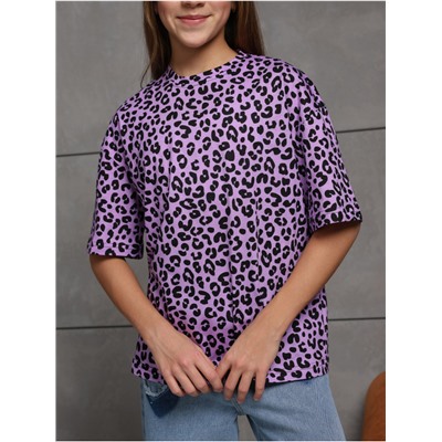 Футболка "Леопард" фиолет Девочка