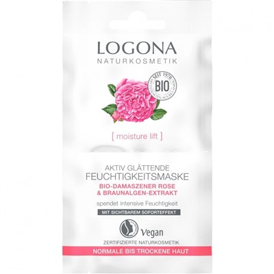 Logona Aktiv Glattende Feuchtigkeitsmaske Bio-Damaszener Rose  Активная Разглаживающая Увлажняющая Маска Органическая Дамасская Роза