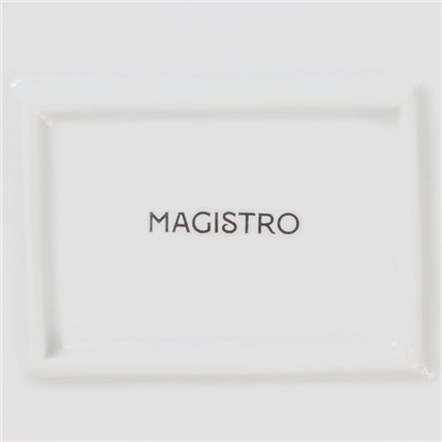 Тарелка Magistro «Лакомка», 25×20 см, прямоугольная, фарфор, белая