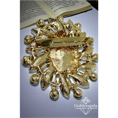 Брошь-кулон крупная с кристаллами БР4 модель БРО/13