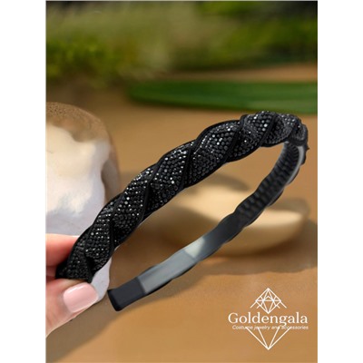 Ободок косичка для волос со стразами Арт ОБ6А/005