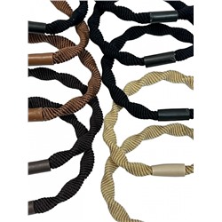 Резинка для волос эластичная (жгут волна) цвет коричневый Арт 65