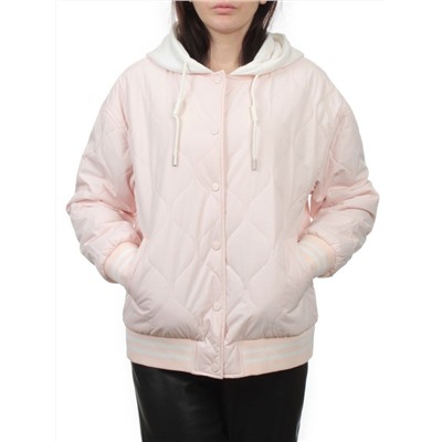 H24-90 PINK Куртка бомбер демисезонная женская (100 гр. синтепон)