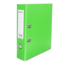 Папка-регистратор А4, 75 мм, Calligrata, ПВХ, тиснение «лен», металлическая окантовка, карман на корешок, собранная, светло-зеленая, микс