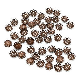 Шапочка для бусин цв.медь, диаметр 9мм (упаковка 50шт.)