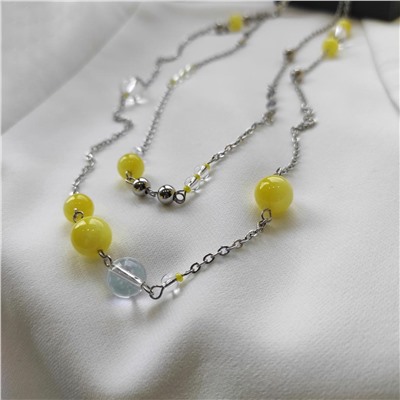 Сет из 3х украшений жёлтый кальцит+горный хрусталь