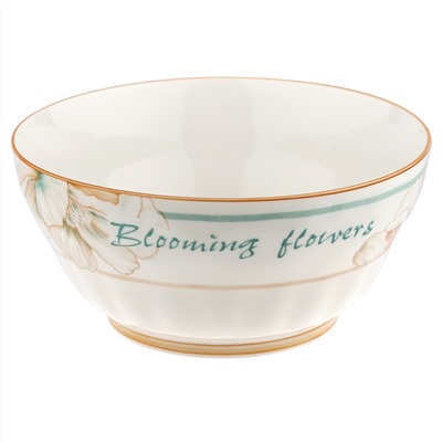 "Блуминг флауэрс (Blooming flowers)" Салатник фарфоровый 1,2л, д17,8х8,5см, с деколью, отводка (Китай)